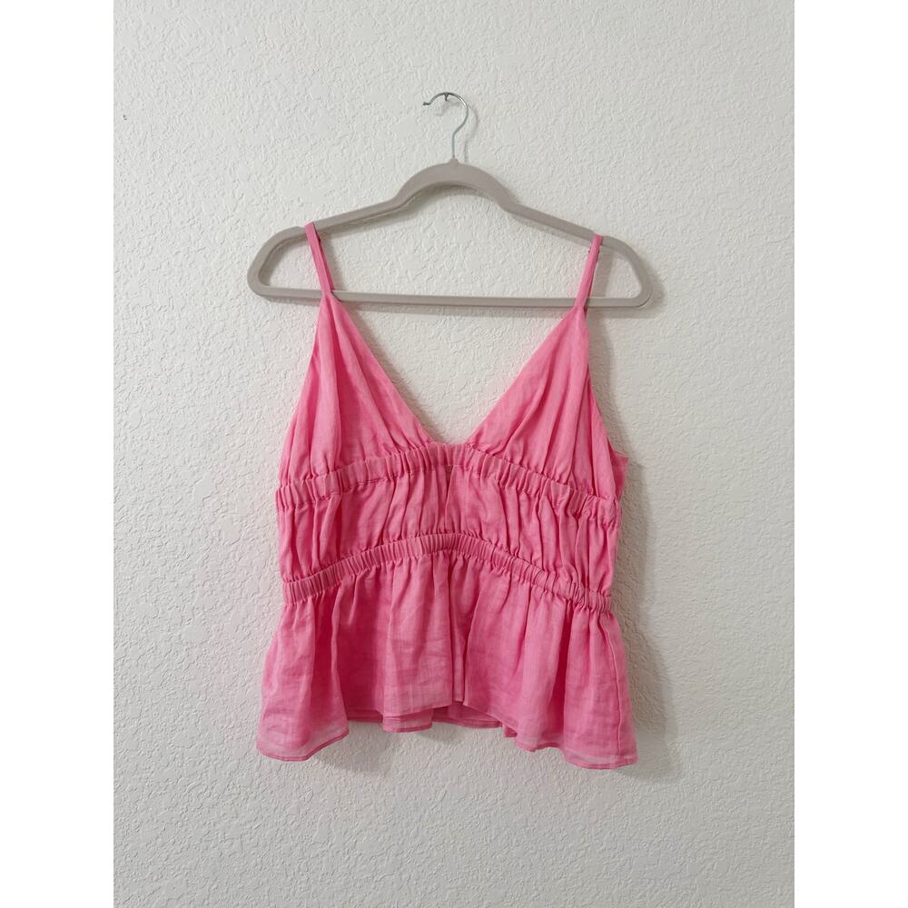 A Loves A Pink Ramie Peplum Cami Tank Top Size Large